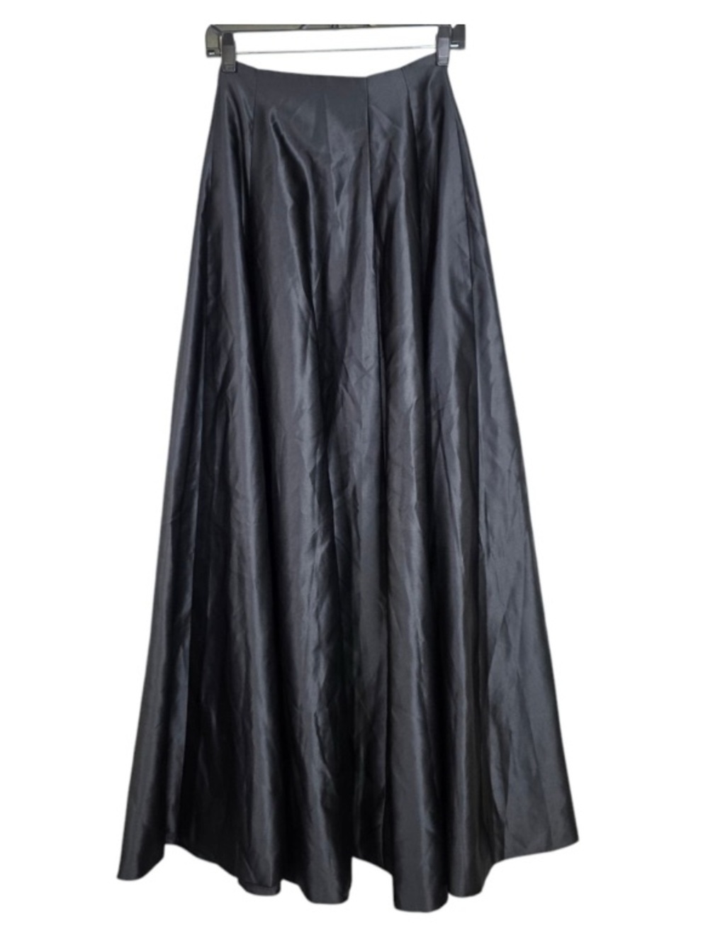 Vintage Black Satin A line Full Length
Formal Skirt With Pockets XS